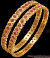 BR2123-2.8 Size Full Ruby Stone Impon Panchaloha Bangle Collections