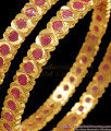 BR2123-2.6 Size Full Ruby Stone Impon Panchaloha Bangle Collections
