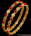 BR2167-2.6 Size Lakshmi Coin Pavalam Gold Coral Bangles Shop Online