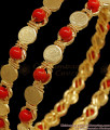 BR2167-2.10 Size Lakshmi Coin Pavalam Gold Plated Bangles Shop Online