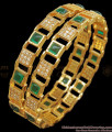 BR2214-2.8 Size Unique Emerald Kemp Stone Bangles Designer Collections