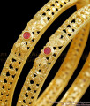 BR2229-2.4 Size Latest Ruby Stone 2 Gram Gold Bangles Forming Bridal Collections