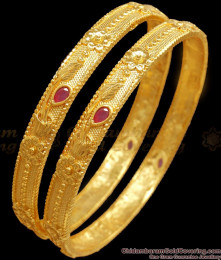BR2249-2.10 Size Traditional Forming Bangle Ruby Kemp Stone 2 Gam Bridal Jewelry