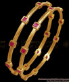 BR2260-2.8 Set Of Two Antique Gold Bangles Ruby Kemp Stone Collections