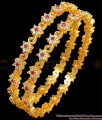 BR2265-2.8 Size Floral Party Wear Gold Stone Bangles Collections