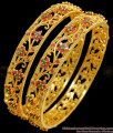 BR2272-2.4 Size Artistic Self Work Full Stone Bangles Ruby Emerald Jewelry