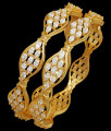 BR2300-2.4 Grand Gold Full White AD Stone Bangles Bridal Designs