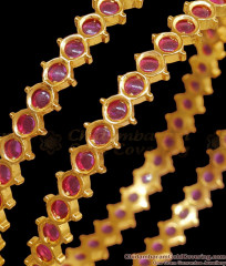 BR2333-2.8 Latest Gold Ruby Bangles Bridal Jewellery Designs BR2333-2.8 Latest Gold Ruby Bangles Bridal Jewellery Designs