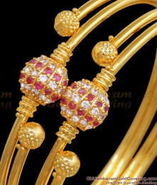BR2334-2.6 Double Line Gold Plated Bangles Ball Designs BR2334-2.6 Double Line Gold Plated Bangles Ball Designs