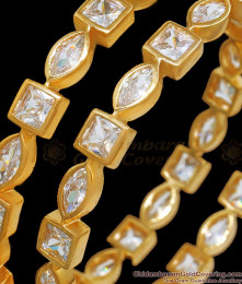 BR2338-2.8 Premium White Polki Stone Bangles For Weddings BR2338-2.8 Premium White Polki Stone Bangles For Weddings