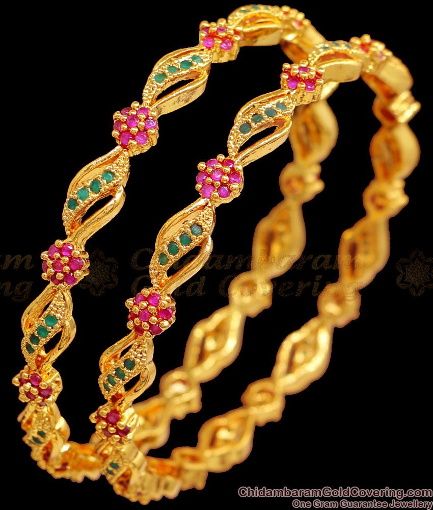 BR2356-2.4 Size Latest Ruby Green Stone Imitation Bangles Online Shopping BR2356-2.4 Size Latest Ruby Green Stone Imitation Bangles Online Shopping