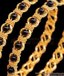 BR2373-2.6 Size Black Stone Threaded Design Karimani Bangle Shop Online