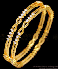 BR2379-2.10 Set Of Two Sparkling Diamond Gold Plated Bangle Infinity Designs BR2379-2.10 Set Of Two Sparkling Diamond Gold Plated Bangle Infinity Designs