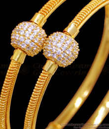 BR2381-2.10 Size Ad Stone Ball Design Gold Bangle 1 Gram Gold Jewellery