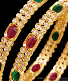 BR2430-2.4 Size Set Of 2 Premium Quality Kemp Stone Gold Bangles Shop Online