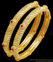 BR2435-2.10 Size New Model Gold Look Ruby Stone Bangle Function Wear BR2435-2.10 Size New Model Gold Look Ruby Stone Bangle Function Wear