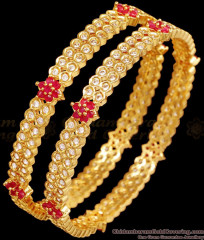 BR2439-2.8 Size Latest Impon Design White Stone Gold Bangles Online BR2439-2.8 Size Latest Impon Design White Stone Gold Bangles Online