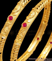 BR2446-2.8 Size Traditional Gold Bangle Designs For Women With Stone
