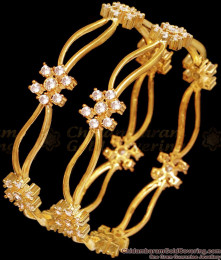 BR2475-2.4 Size Sparkling American Diamond Bangle 1 Gram Gold Jewelry