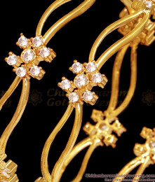 BR2475-2.4 Size Sparkling American Diamond Bangle 1 Gram Gold Jewelry