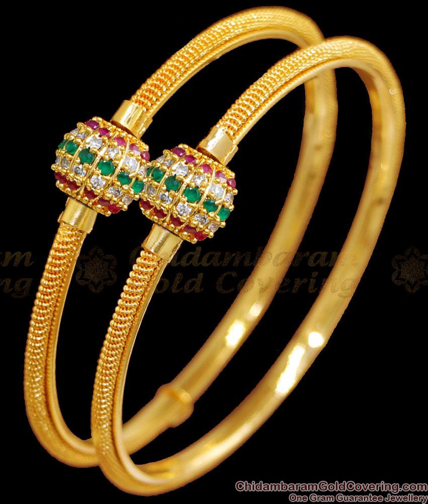 BR2515-2.8 Size Multi Stone Ball Type Gold Plated Bangle Party Wear Collection BR2515-2.8 Size Multi Stone Ball Type Gold Plated Bangle Party Wear Collection