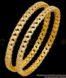 BR2518-2.8 Stylish Diamond Collections 1 Gram Gold Bangle Shop Online