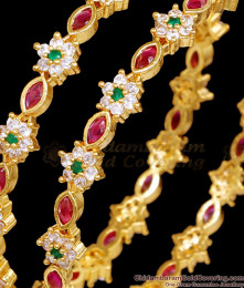 BR2520-2.10 Size Kemp Stone Gold Plated Bangle Design For Wedding