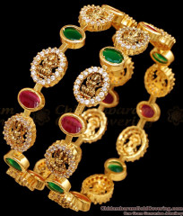 BR2521-2.6 Set Of 2 Traditional Antique Finish Gold Bangle Lakshmi Design BR2521-2.6 Set Of 2 Traditional Antique Finish Gold Bangle Lakshmi Design