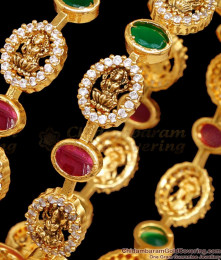 BR2521-2.4 Set Of 2 Traditional Antique Finish Gold Bangle Lakshmi Design