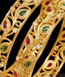 BR2545-2.10 Size 24 Carat Gold Tone Bangle Kemp Stone Bridal Jewelry BR2545-2.10 Size 24 Carat Gold Tone Bangle Kemp Stone Bridal Jewelry