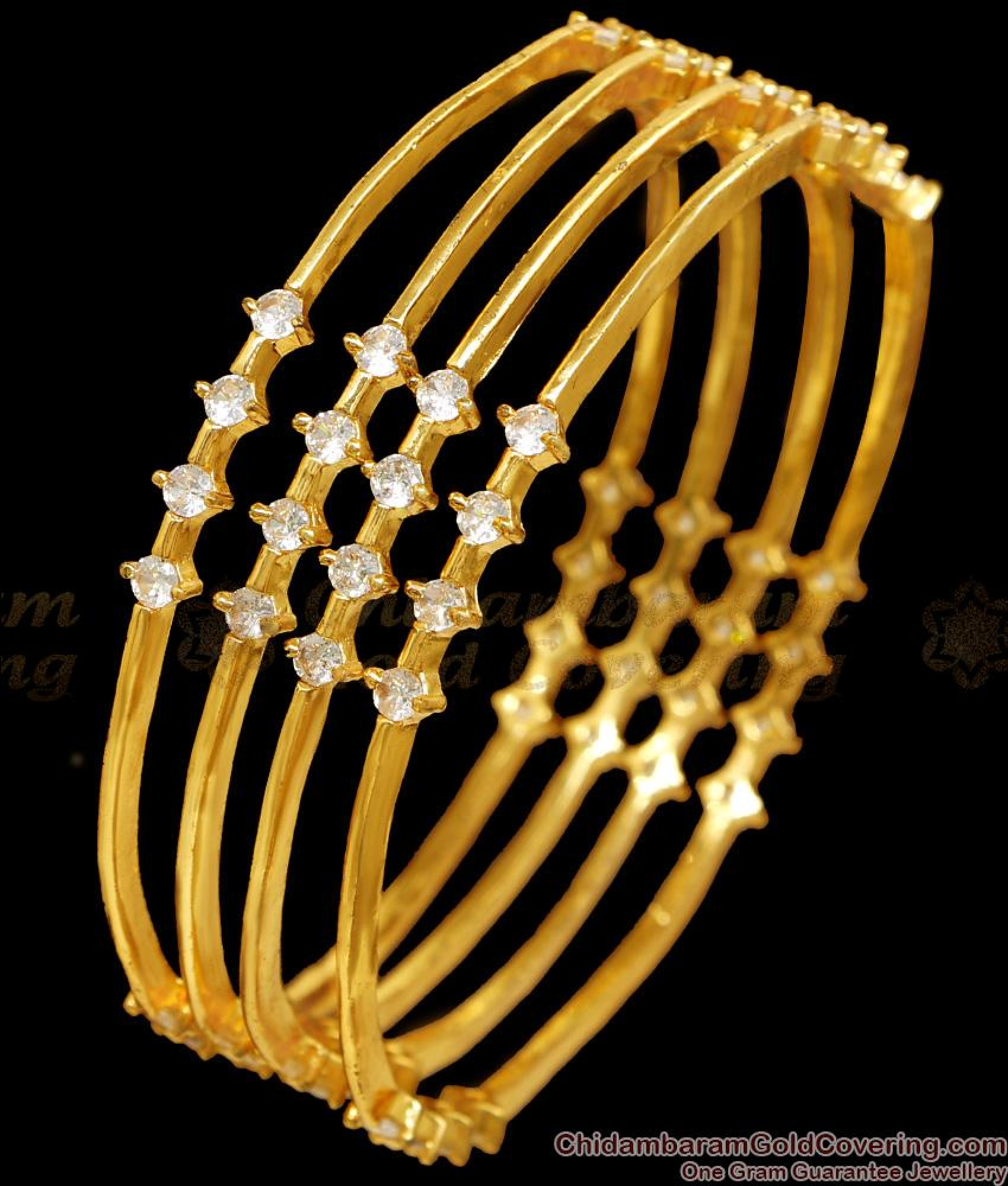 BR2581-2.8 Set Of Four Attractive Diamond Bangle Collections