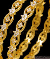 BR2582-2.4 Set Of Two Glittering White Stone Micro Gold Plated Bangle Bridal Jewelry BR2582-2.4 Set Of Two Glittering White Stone Micro Gold Plated Bangle Bridal Jewelry