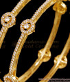 BR2587-2.10 Set Of Two Semi Precious White Stone Gold Imitation Bangle For Women BR2587-2.10 Set Of Two Semi Precious White Stone Gold Imitation Bangle For Women