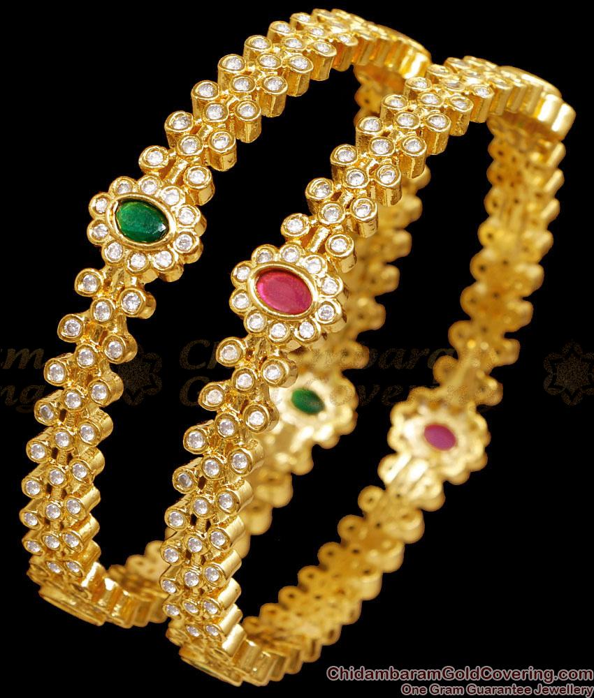 BR2591-2.6 Trendy One Gram Gold Stone Bangle Bridal Jewelry For Women BR2591-2.6 Trendy One Gram Gold Stone Bangle Bridal Jewelry For Women