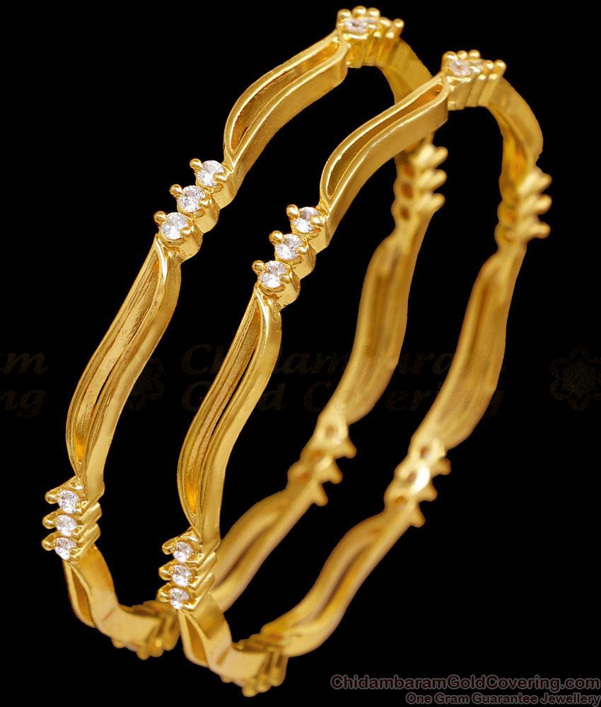 BR2596-2.4 Set Of Two Diamond Bangle Design For Women BR2596-2.4 Set Of Two Diamond Bangle Design For Women