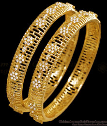 BR2598-2.8 Attractive Flower Design Ad Stone Bangle Guarantee Jewelry