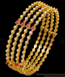 BR2599-2.10 Set Of Four Thin Premium Bridal Bangle Collections