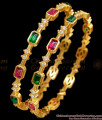 BR2640-2.6 Buy Set Of Two Designer Multi Stone Bangle 1 Gram Gold Jewelry BR2640-2.6 Buy Set Of Two Designer Multi Stone Bangle 1 Gram Gold Jewelry
