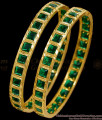 BR2695-2.8 Size Bridal Wear Glittering Emerald Stone Bangle Jewelry