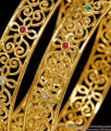 BR2700-2.4 Buy Set Of 2 One Gram Gold Bangle Multi Stone Design BR2700-2.4 Buy Set Of 2 One Gram Gold Bangle Multi Stone Design