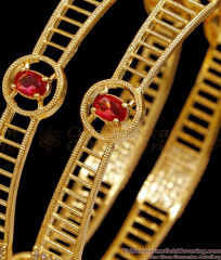 BR2701-2.8 Size Big Ruby Stone Gold Plated Bangle Design Online BR2701-2.8 Size Big Ruby Stone Gold Plated Bangle Design Online