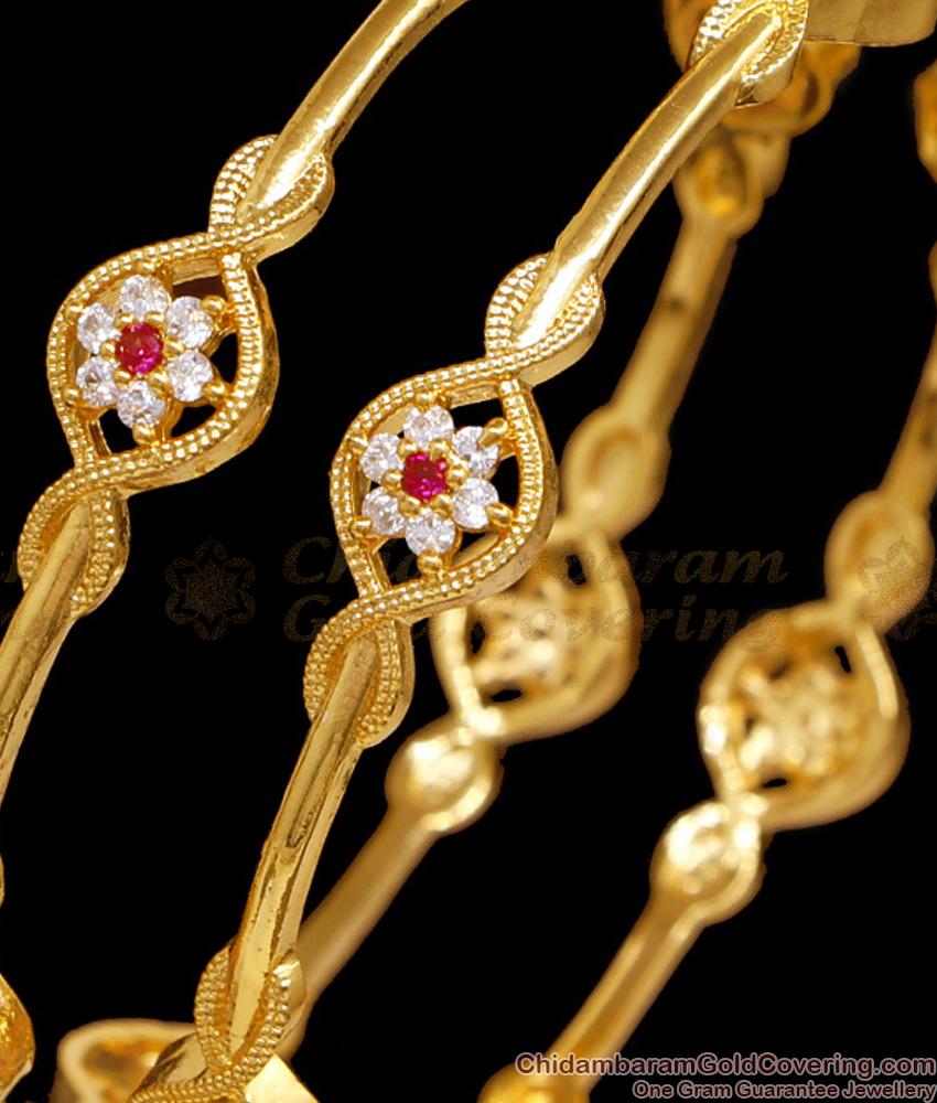 BR2703-2.8 Size Light Weight Flower Design Gold Plated Bangle Collection BR2703-2.8 Size Light Weight Flower Design Gold Plated Bangle Collection