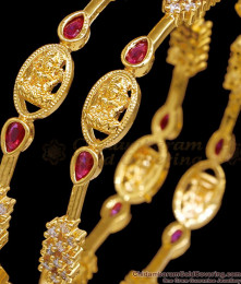 BR2704-2.8 Size Lakshmi Design Gold Imitation Bangle For Women Marriage