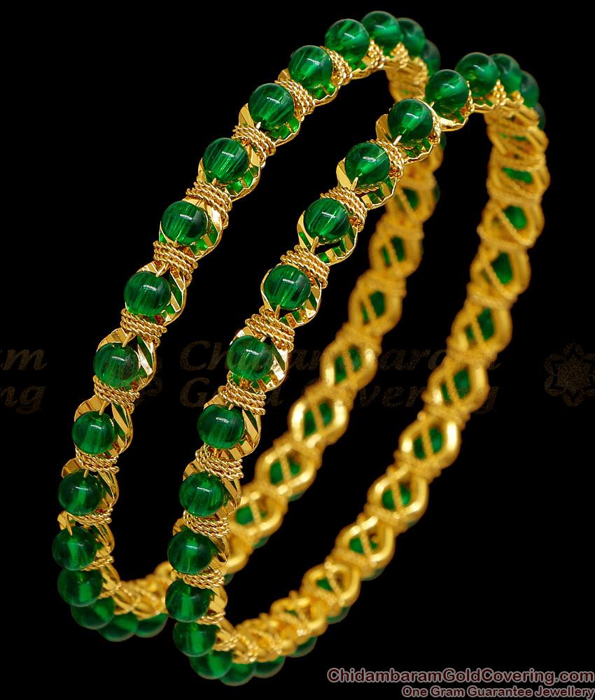 BR2705-2.6 Size Daily Wear Green Crystal Bangle Gold Imitation Jewelry BR2705-2.6 Size Daily Wear Green Crystal Bangle Gold Imitation Jewelry