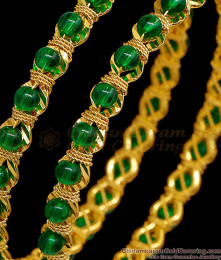 BR2705-2.8 Size Daily Wear Green Crystal Bangle Gold Imitation Jewelry