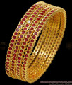 BR2707-2.10 Size Premium Quality Set Of 4 Gold Plated Ruby Stone Bangle Design BR2707-2.10 Size Premium Quality Set Of 4 Gold Plated Ruby Stone Bangle Design