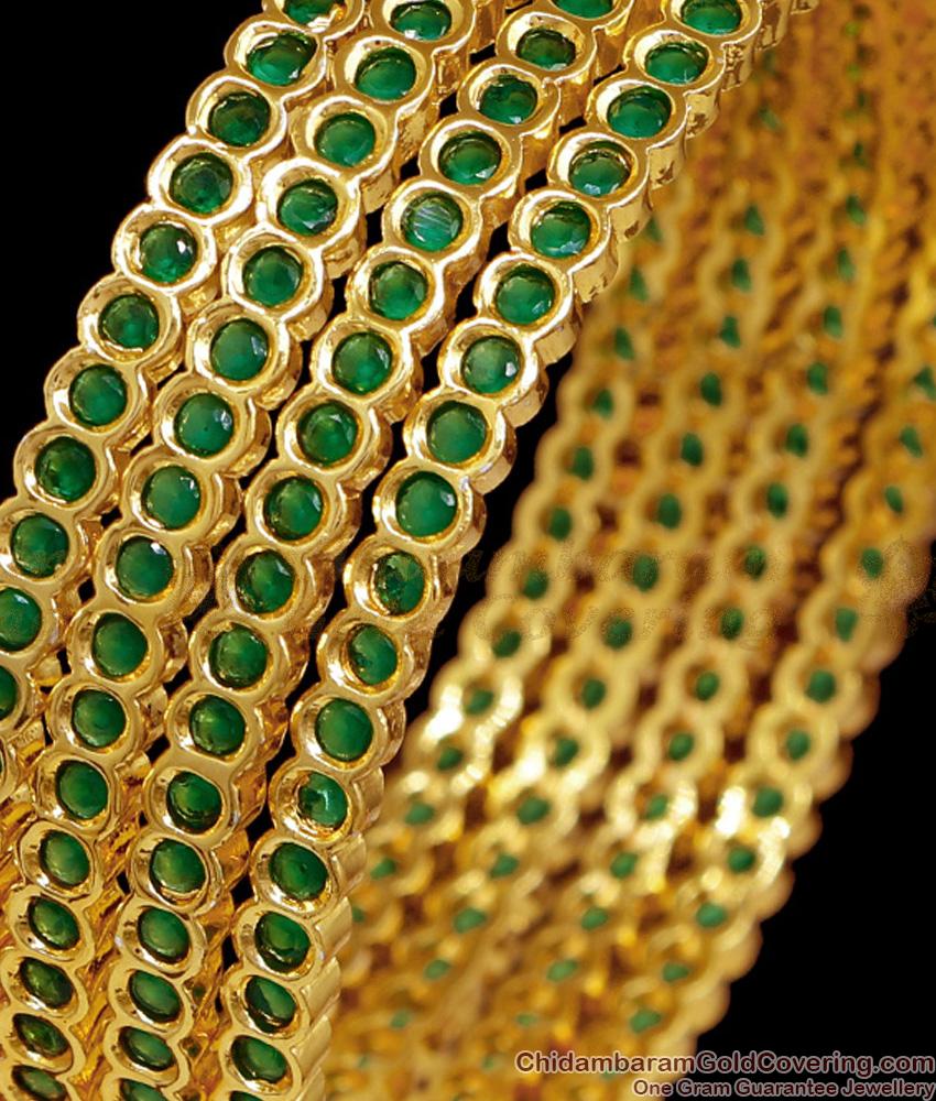 BR2708-2.10 Buy Four Set Green Stone Bangle Gold Imitation Bridal Jewelry BR2708-2.10 Buy Four Set Green Stone Bangle Gold Imitation Bridal Jewelry
