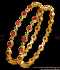 BR2717-2.10 Size Stylish Ruby Green Stone Gold Imitation Bangle Design Online BR2717-2.10 Size Stylish Ruby Green Stone Gold Imitation Bangle Design Online