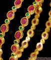 BR2717-2.8 Size Stylish Ruby Green Stone Gold Imitation Bangle Design Online