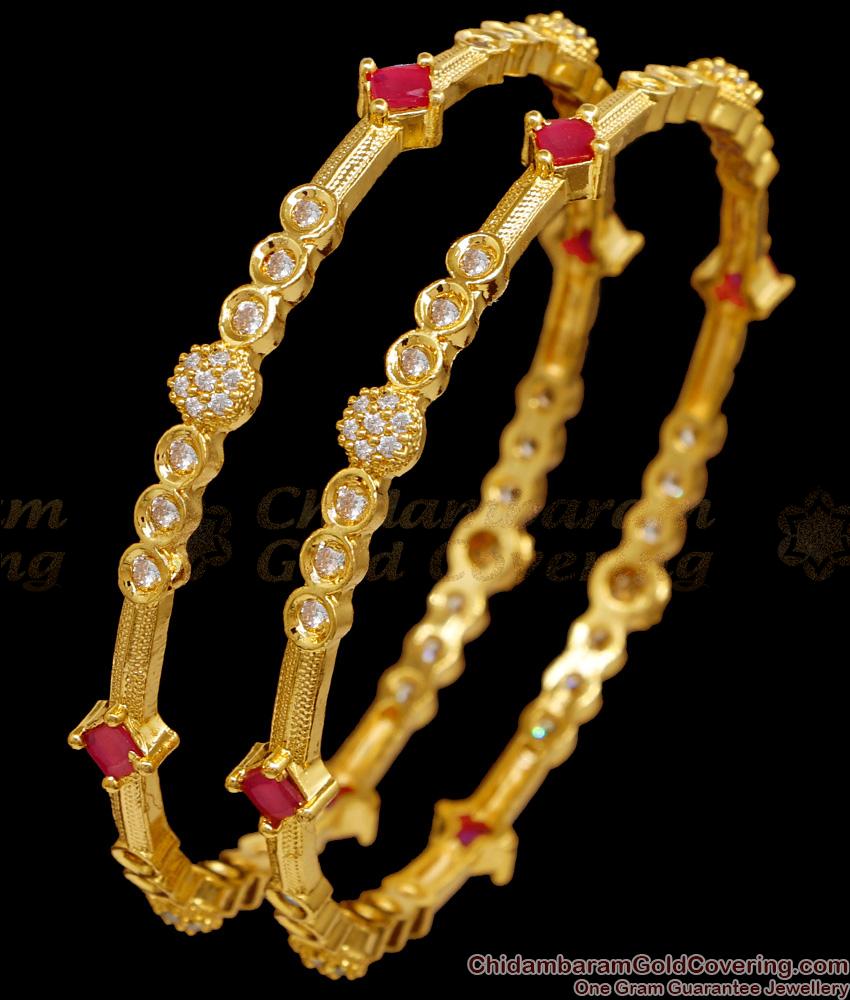 BR2718-2.8 Size High Quality Ad Stone Gold Plated Bangle Collections Online